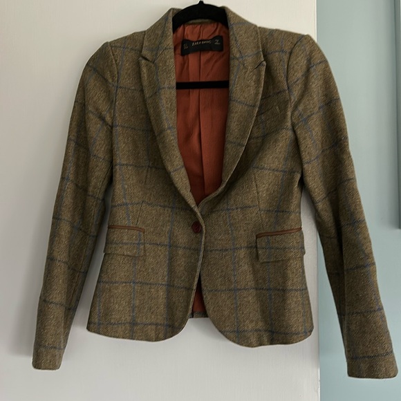Zara One Button Lambswool Blazer - Picture 1 of 6